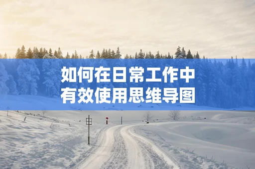 如何在日常工作中有效使用思维导图
