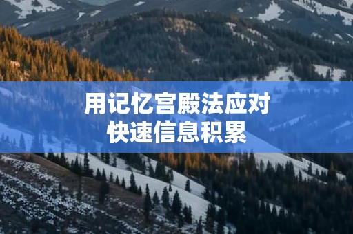 用记忆宫殿法应对快速信息积累
