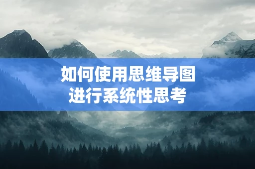 如何使用思维导图进行系统性思考
