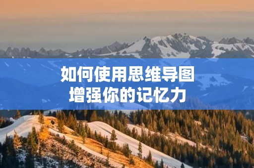 如何使用思维导图增强你的记忆力