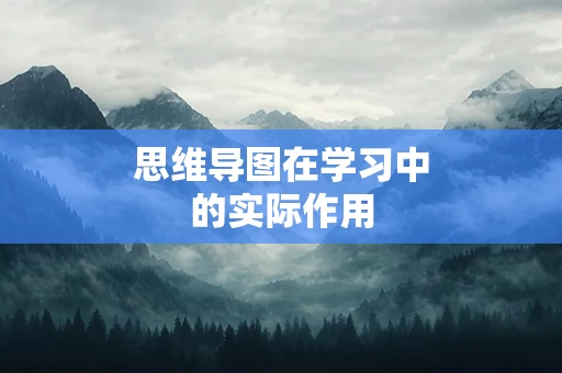 思维导图在学习中的实际作用