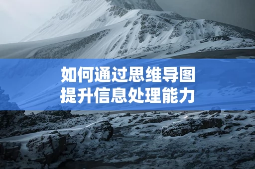 如何通过思维导图提升信息处理能力