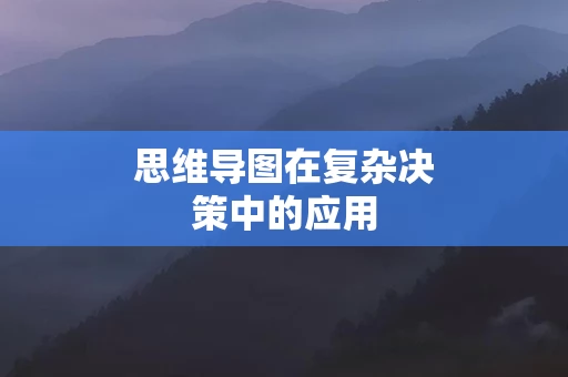 思维导图在复杂决策中的应用