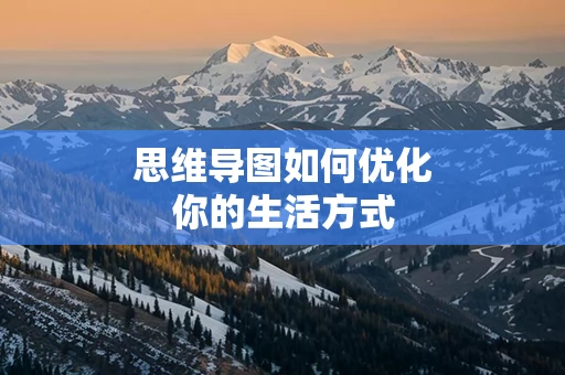 思维导图如何优化你的生活方式
