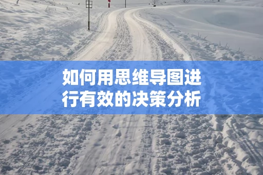 如何用思维导图进行有效的决策分析