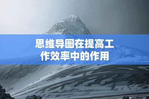 思维导图在提高工作效率中的作用