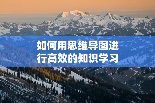 如何用思维导图进行高效的知识学习