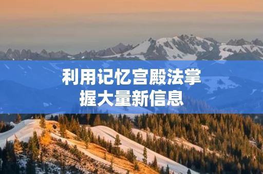 利用记忆宫殿法掌握大量新信息