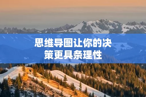思维导图让你的决策更具条理性