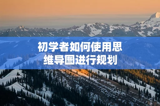 初学者如何使用思维导图进行规划