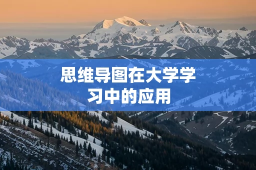 思维导图在大学学习中的应用