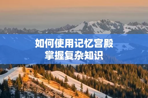 如何使用记忆宫殿掌握复杂知识