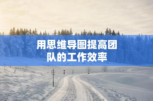 用思维导图提高团队的工作效率