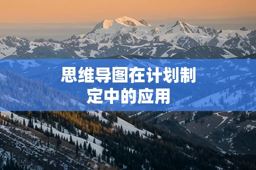 思维导图在计划制定中的应用