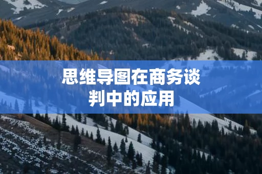 思维导图在商务谈判中的应用