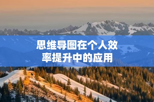思维导图在个人效率提升中的应用