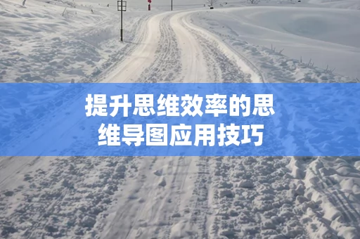 提升思维效率的思维导图应用技巧