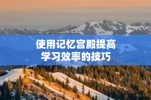 使用记忆宫殿提高学习效率的技巧
