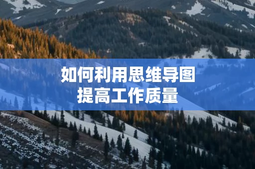 如何利用思维导图提高工作质量