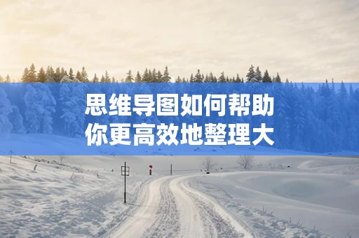 思维导图如何帮助你更高效地整理大脑