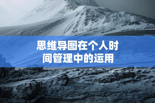 思维导图在个人时间管理中的运用