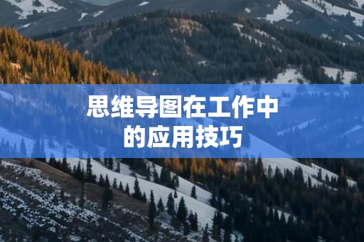 思维导图在工作中的应用技巧