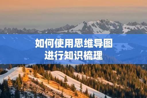 如何使用思维导图进行知识梳理