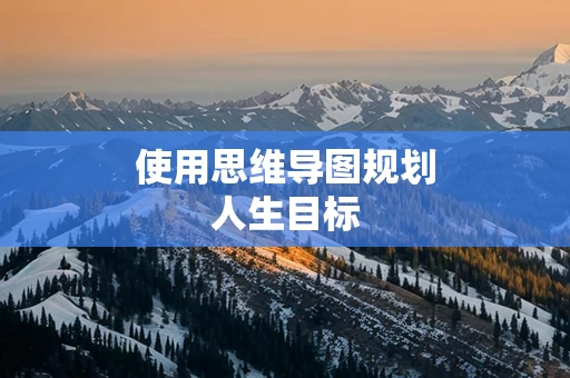 使用思维导图规划人生目标