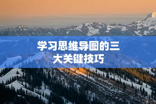 学习思维导图的三大关键技巧