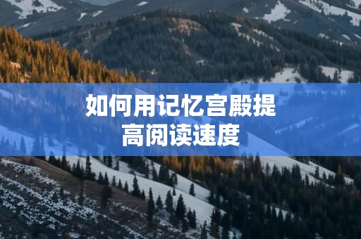 如何用记忆宫殿提高阅读速度