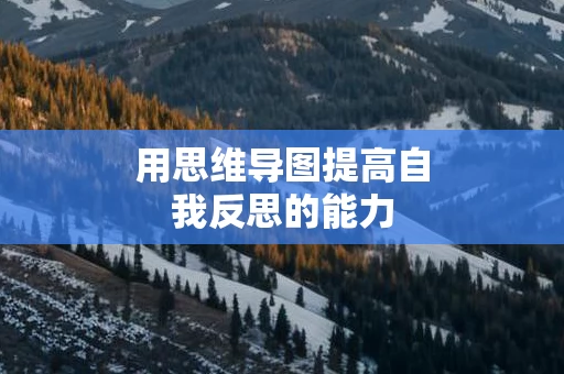 用思维导图提高自我反思的能力