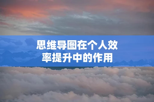 思维导图在个人效率提升中的作用