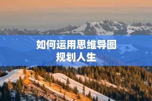 如何运用思维导图规划人生