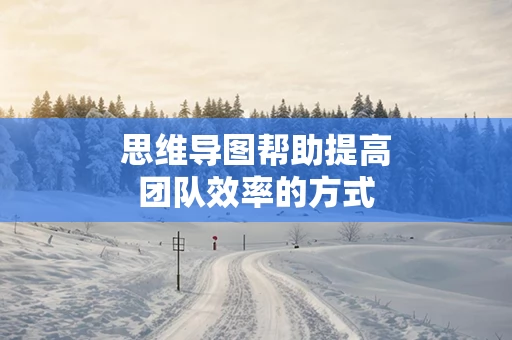 思维导图帮助提高团队效率的方式
