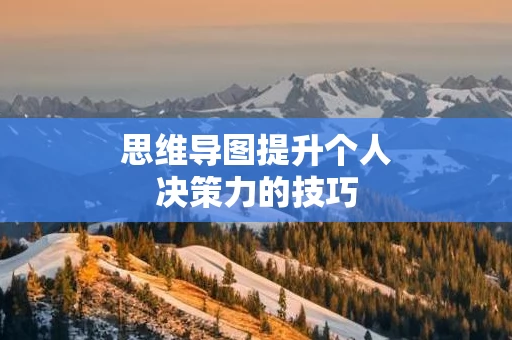 思维导图提升个人决策力的技巧