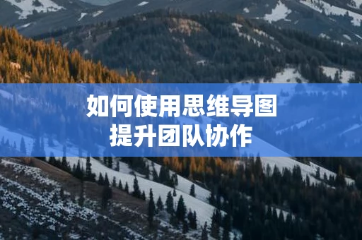 如何使用思维导图提升团队协作