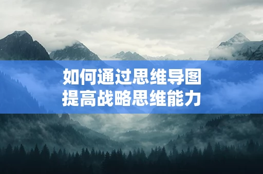 如何通过思维导图提高战略思维能力