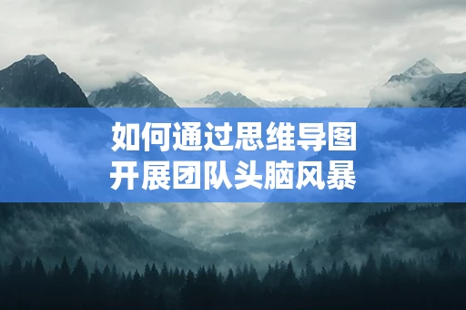 如何通过思维导图开展团队头脑风暴