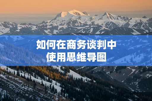 如何在商务谈判中使用思维导图