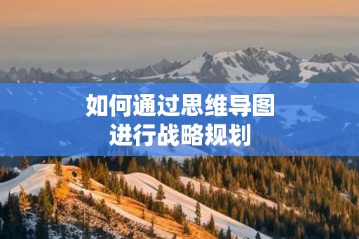 如何通过思维导图进行战略规划