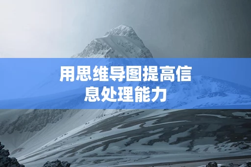 用思维导图提高信息处理能力