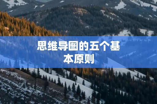 思维导图的五个基本原则