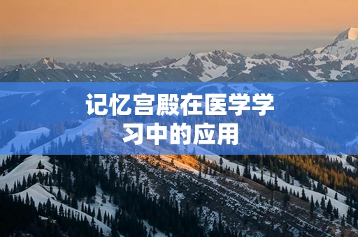 记忆宫殿在医学学习中的应用