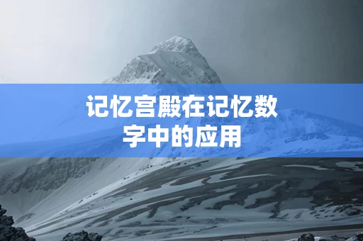 记忆宫殿在记忆数字中的应用