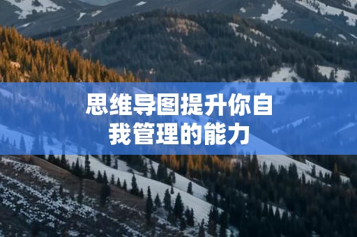 思维导图提升你自我管理的能力