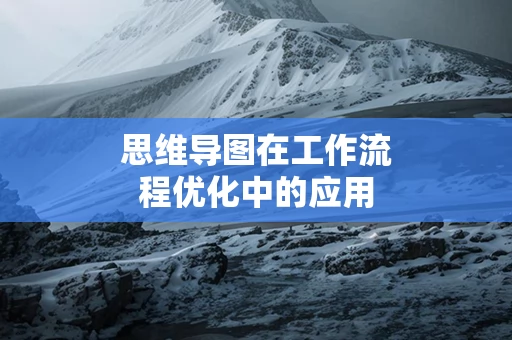 思维导图在工作流程优化中的应用