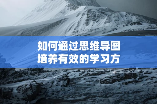 如何通过思维导图培养有效的学习方法