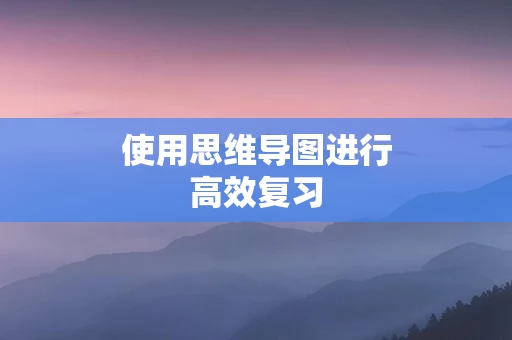 使用思维导图进行高效复习