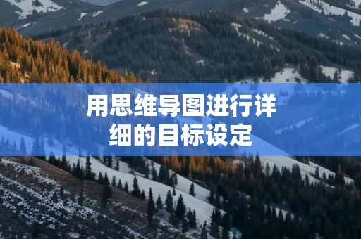 用思维导图进行详细的目标设定