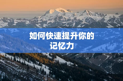 如何快速提升你的记忆力